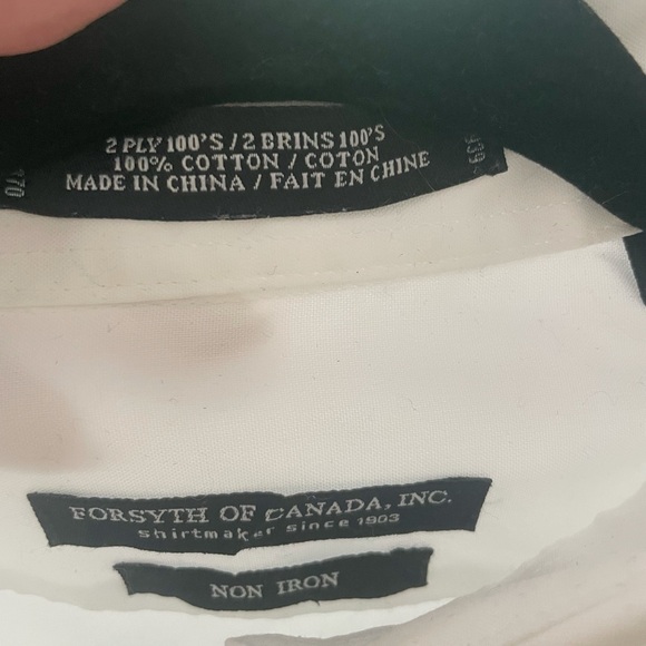 Forsyth of Canada non iron white shirt - Picture 3 of 3